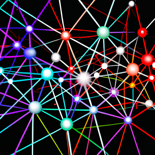 The image would depict a large, interconnected network of colorful threads stretching across the screen, radiating in different directions and connecting various points. It would symbolize the potential growth and expansion of the Threads platform, indicating its ability to reach a massive user base.