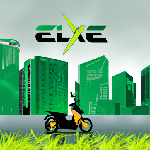 The image would depict a vibrant and bustling city scene in India, with cars and motorcycles zipping through the streets. In the foreground, there would be a prominent image of an electric vehicle, representing Ola Electric, surrounded by a backdrop of tall skyscrapers and green foliage. The image would radiate a sense of energy and progress, symbolizing the injection of funds into the growing electric vehicle industry in India.
