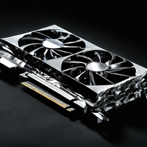 The image would depict a futuristic and high-tech computer graphics card, infused with glimmering lights and sleek metallic surfaces. It would exude power and innovation, symbolizing the breaking away from conventional GPU standards.