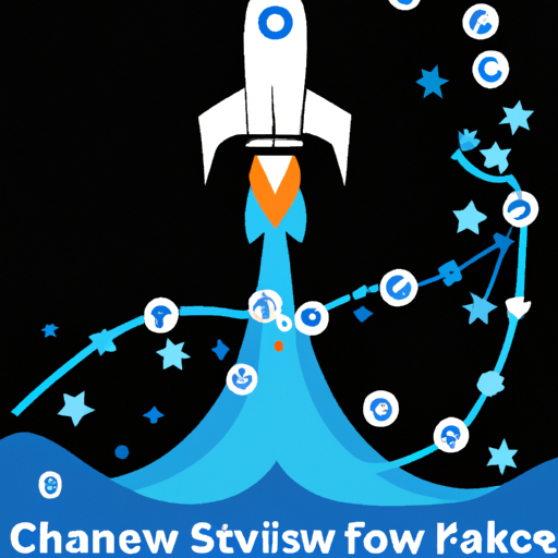 The image could feature a stylized illustration of a rocket launching into space, with a trail of stars behind it. Surrounding the rocket, there could be a chart or graph displaying positive financial trends, symbolizing the "breakeven cash flow" mentioned in the title. Additionally, the image could include the Starlink logo or name to represent the accomplishments of SpaceX's satellite network.
