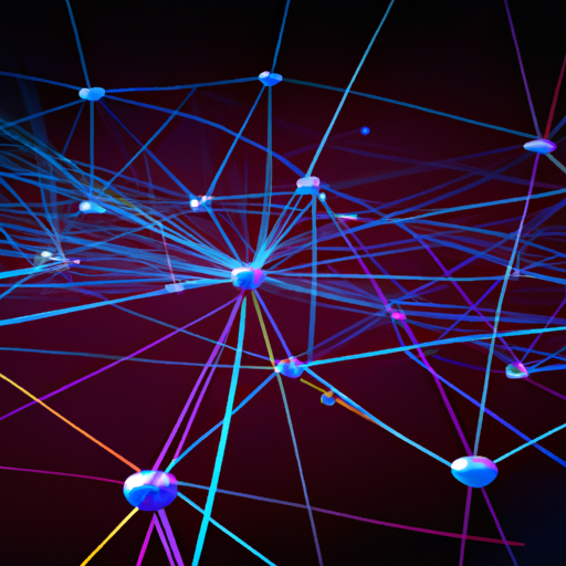 The image would consist of a network of interconnected nodes, resembling a web or a constellation with lines connecting them. Each node represents a different social media platform or website. The image portrays a sense of collaboration and fluidity, highlighting the idea of a decentralized social networking future.