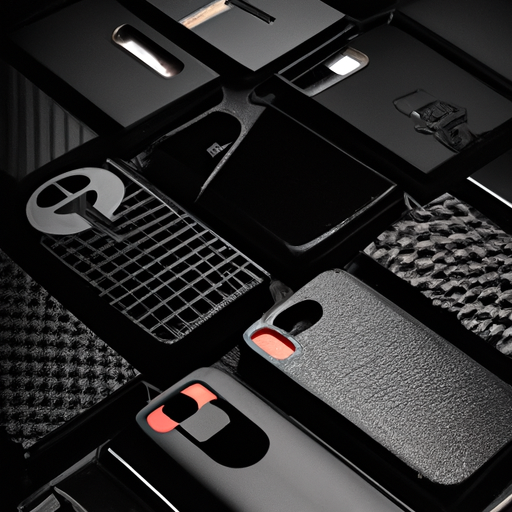 The image would show various smartphone cases with different unique designs, representing both Dbrand and Casetify. In the center of the image, there would be a depiction of a courtroom setting, illustrating a legal battle between the two companies.